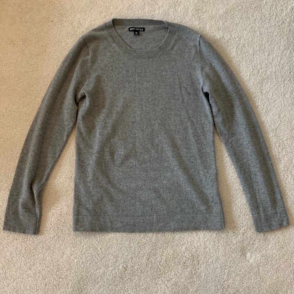 JCREW Mercantile Women’s Light Grey wool blend crewneck sweater, size XS